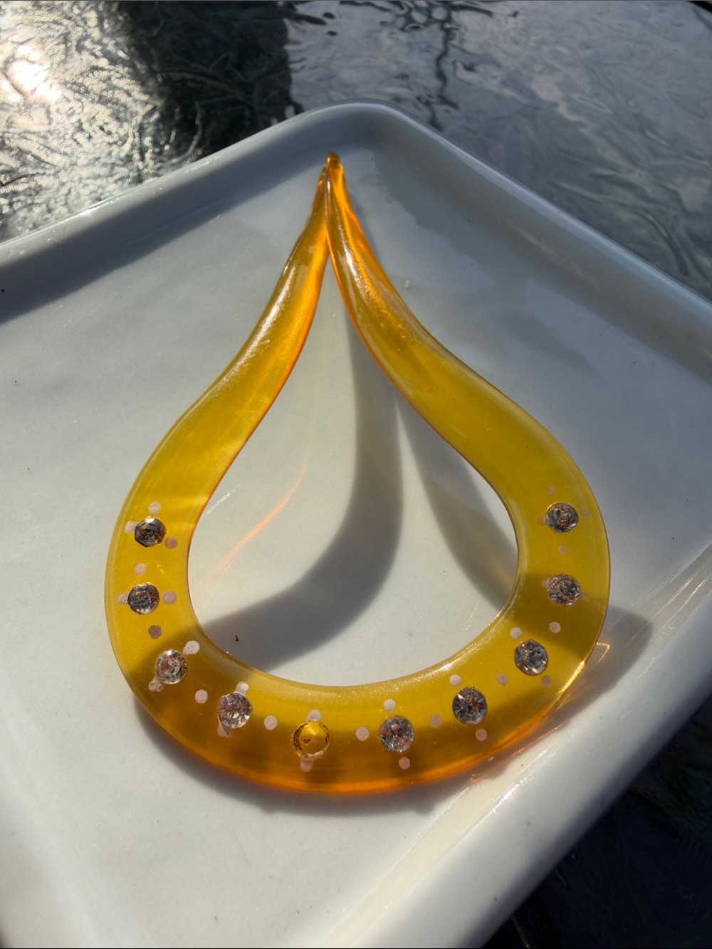 #Lucite Amber Hair Fork
